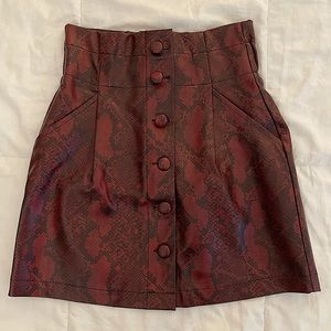Red snake skin skirt, Zara, size S